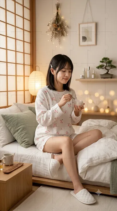 Aesthetic Girl Cozy Bedroom Portraits