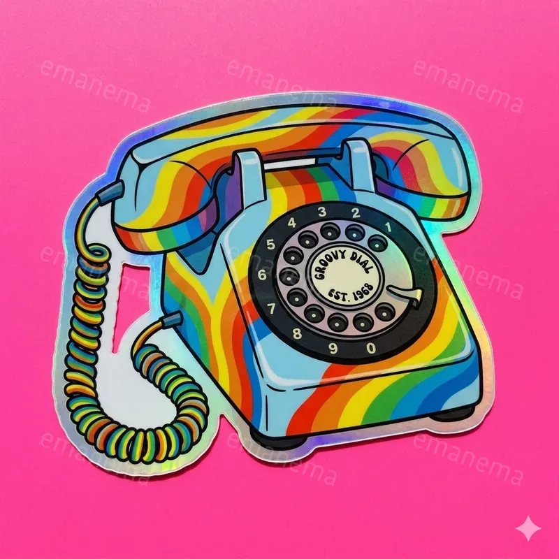 Retro Trippy Style Stickers