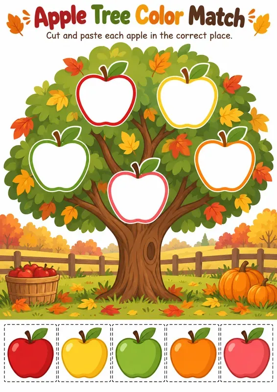 Fall Match Paste Worksheet Makers
