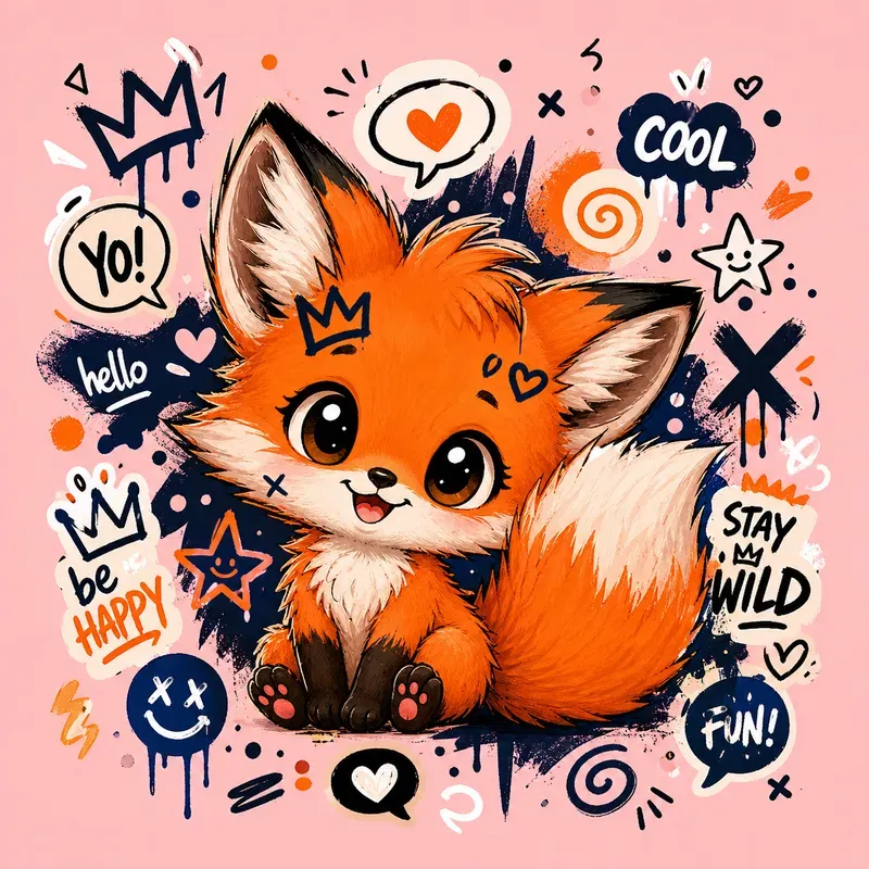 Pink Doodle Animal Dreams