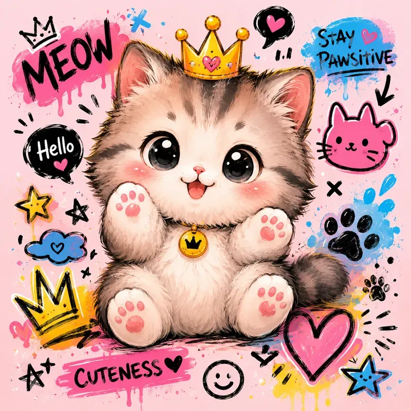 Pink Doodle Animal Dreams