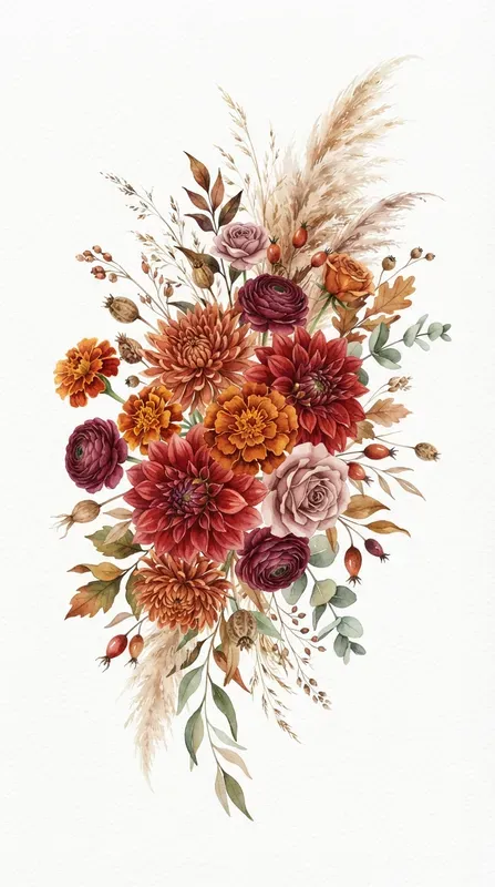Autumn Floral Clipart Collections