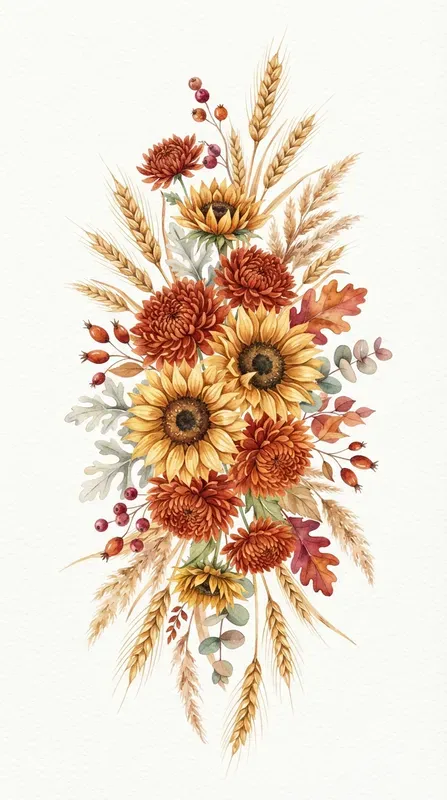 Autumn Floral Clipart Collections