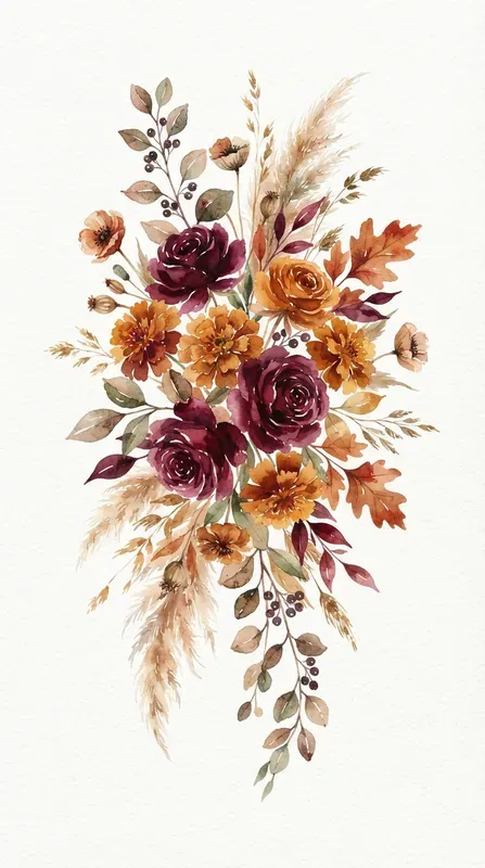 Autumn Floral Clipart Collections