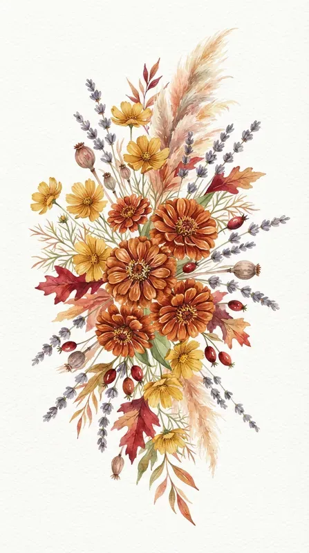 Autumn Floral Clipart Collections