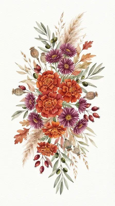 Autumn Floral Clipart Collections