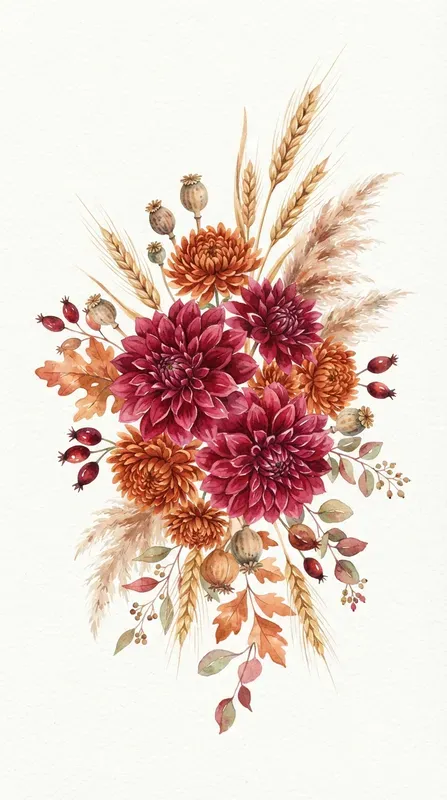 Autumn Floral Clipart Collections