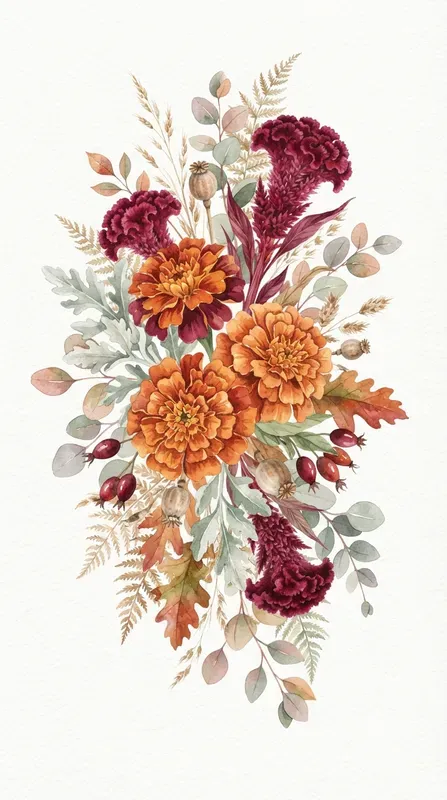 Autumn Floral Clipart Collections