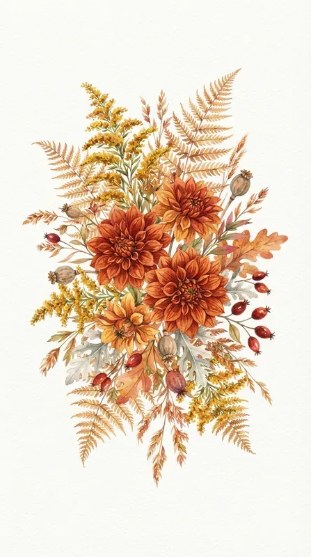 Autumn Floral Clipart Collections