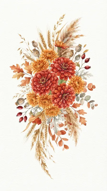 Autumn Floral Clipart Collections