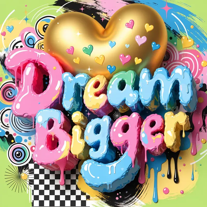 Heartfelt Bubble Typography Playful 3D