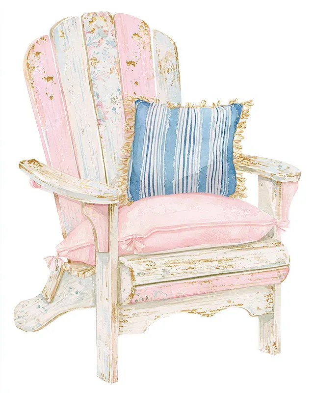 Coastal Cottage Watercolor Clipart