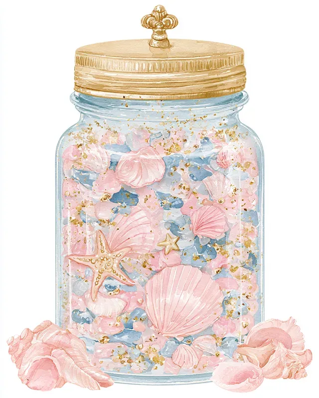 Coastal Cottage Watercolor Clipart