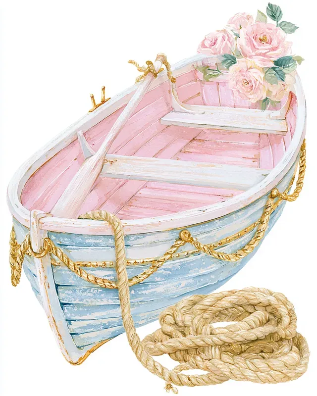 Coastal Cottage Watercolor Clipart