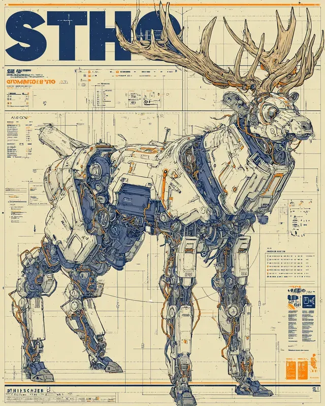 Retro Mecha Editorial Posters
