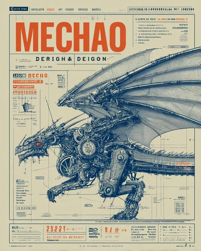 Retro Mecha Editorial Posters