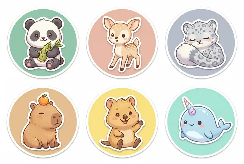 Ultra Soft Kawaii Baby Animal Stickers