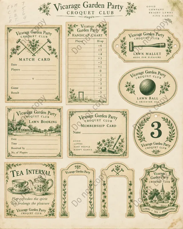 Croquet Lawn Club Ephemera