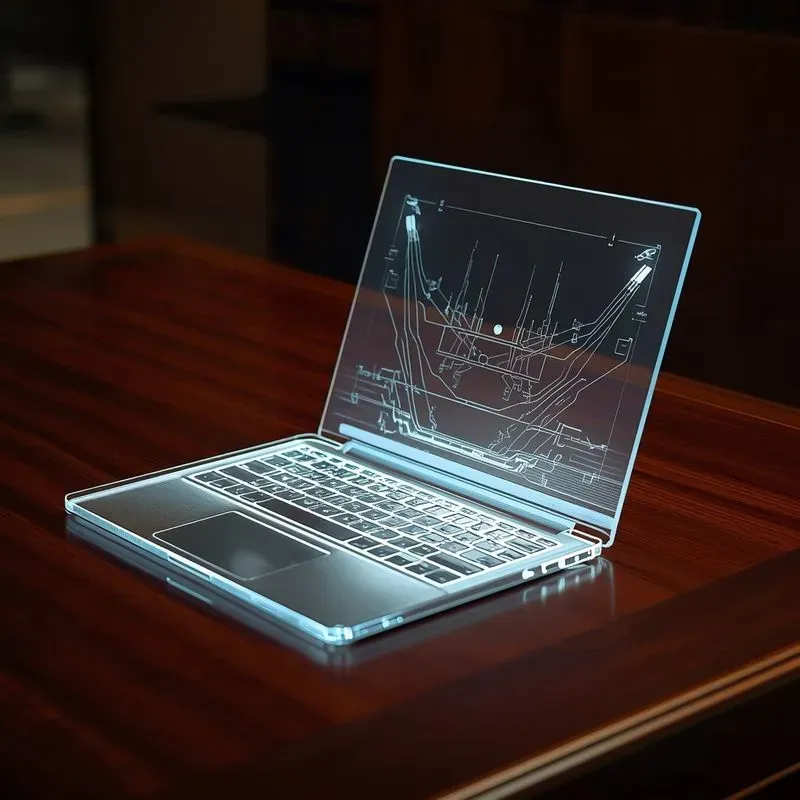 Futuristic Transparent Glass Laptops