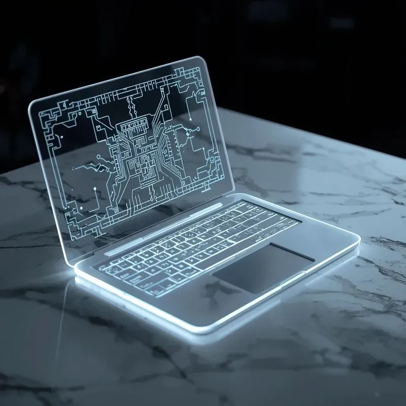 Futuristic Transparent Glass Laptops