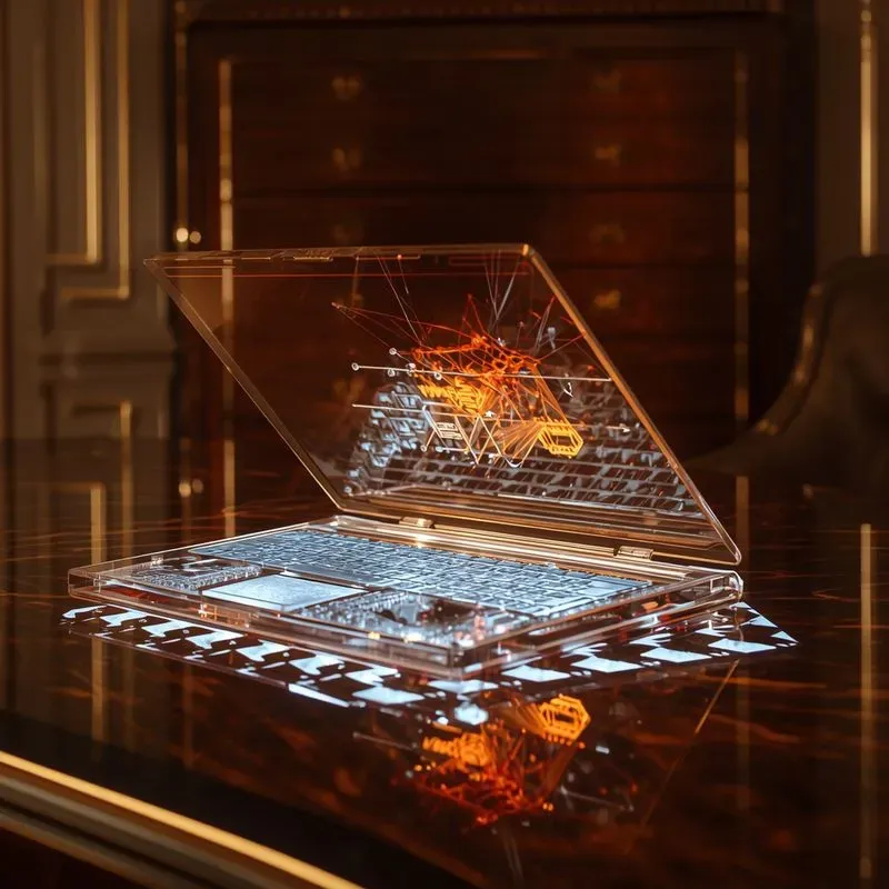 Futuristic Transparent Glass Laptops