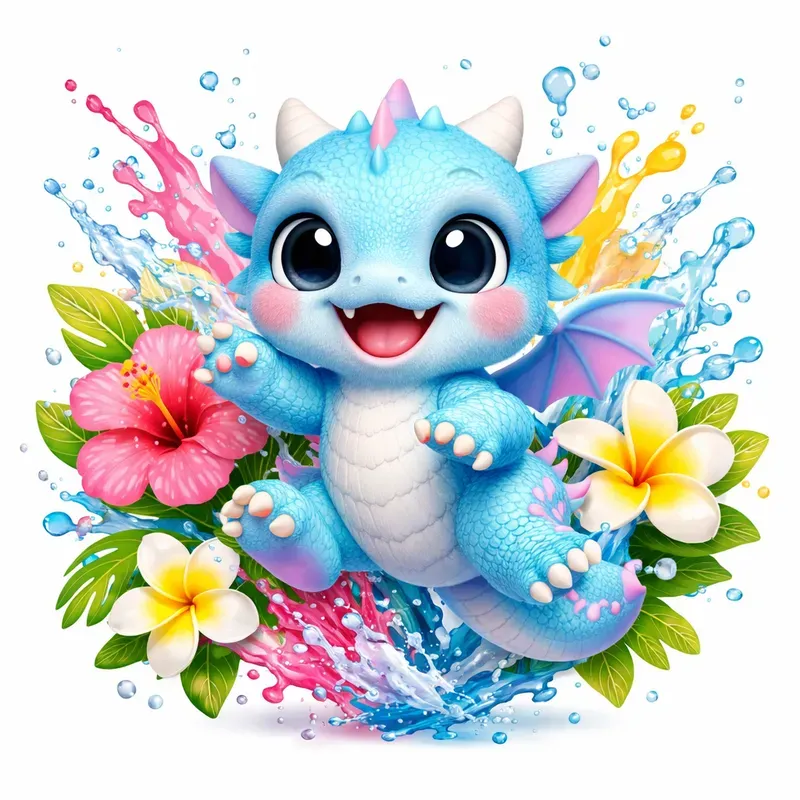 Cute Tropical Splash Characters