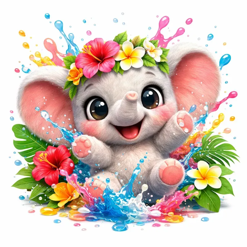 Cute Tropical Splash Characters