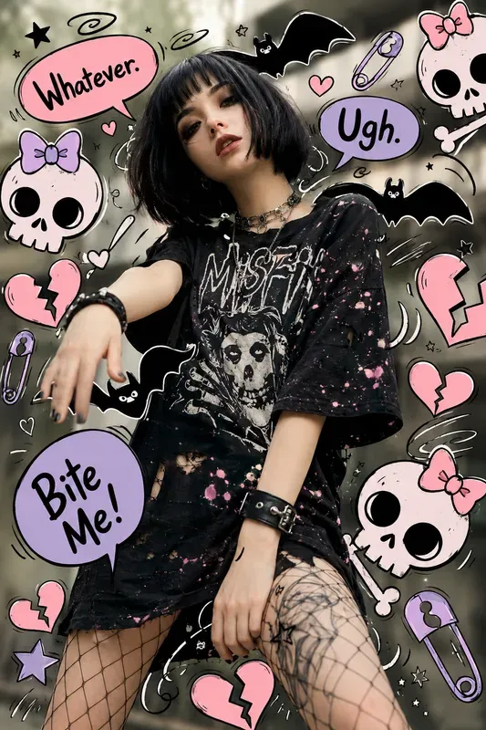 Mixed Media Kawaii Doodle Portraits
