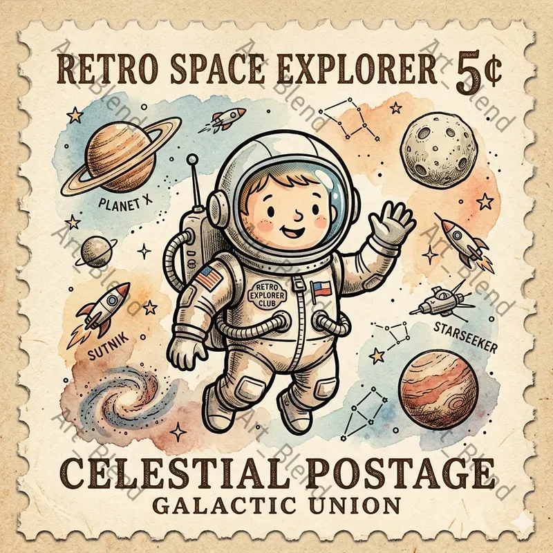 Viral Vintage Stamp Art