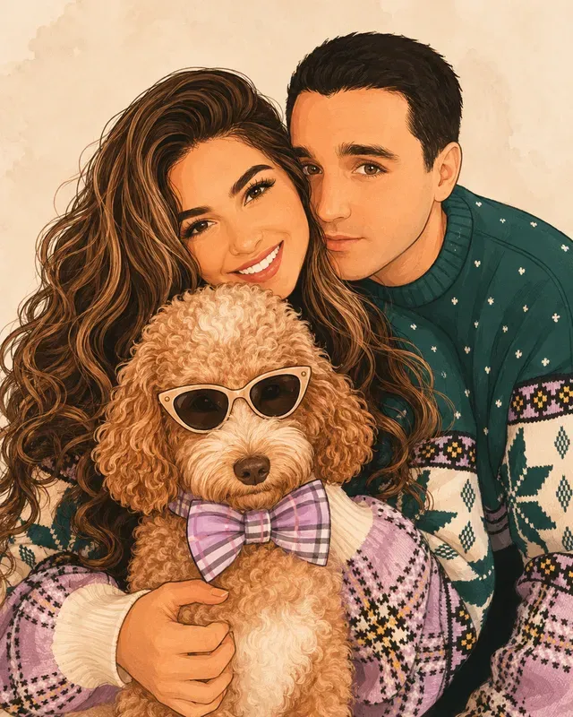 Chic Scarf Fashion Portrait Illustrators
