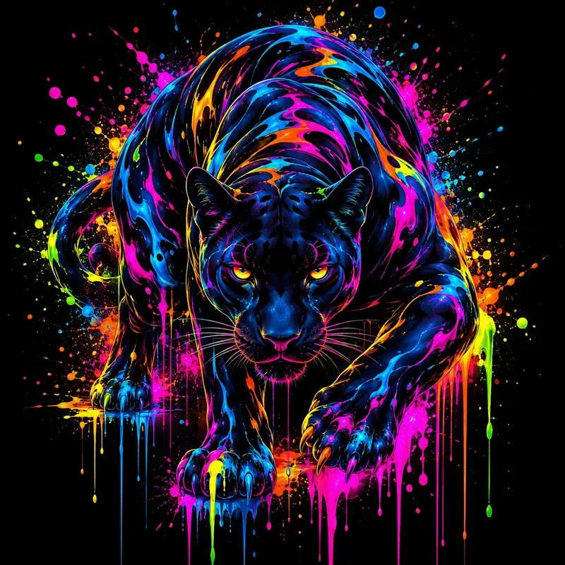 Neon Drip Pop Art Portraits