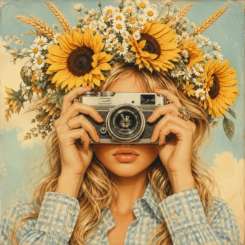 Vintage Floral Camera Portraits
