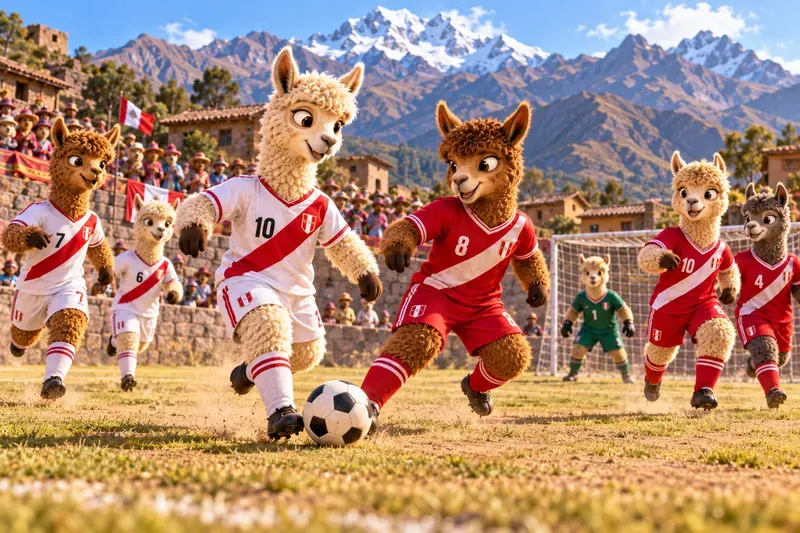 Whimsical Alpaca Life In Peru