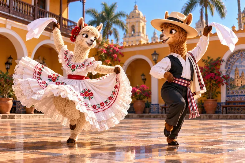 Whimsical Alpaca Life In Peru