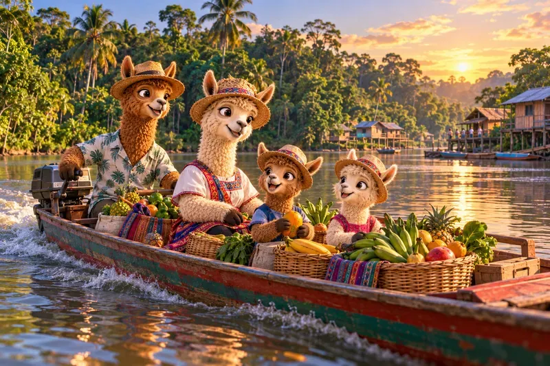 Whimsical Alpaca Life In Peru