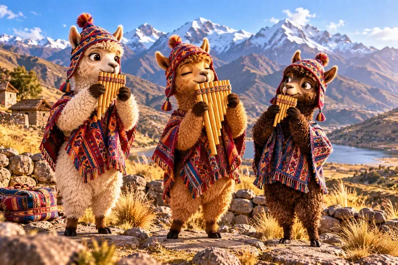 Whimsical Alpaca Life In Peru