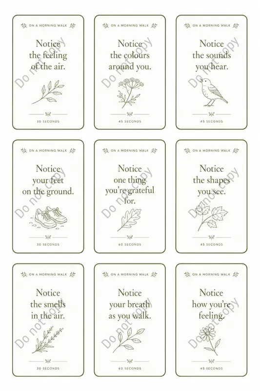 Mindful Noticing Card Sheets