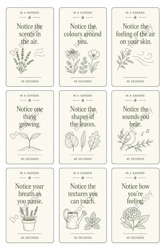 Mindful Noticing Card Sheets