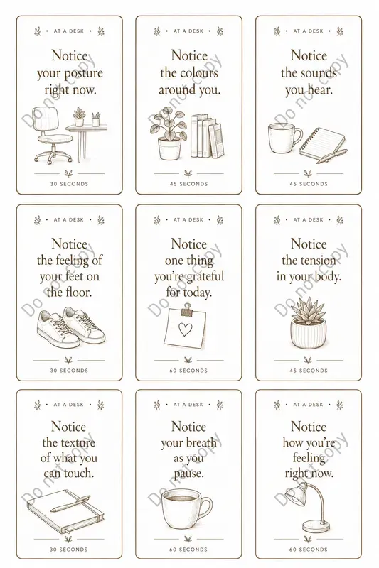 Mindful Noticing Card Sheets