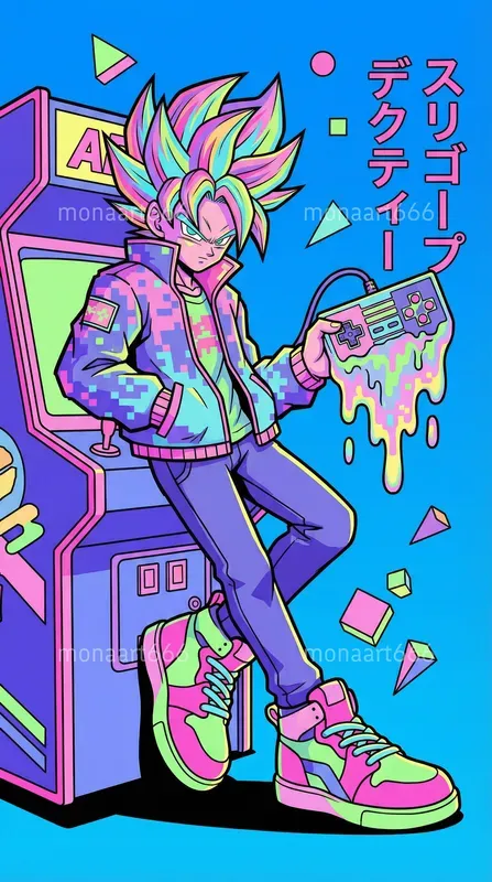 Neon Nostalgia Pop Art