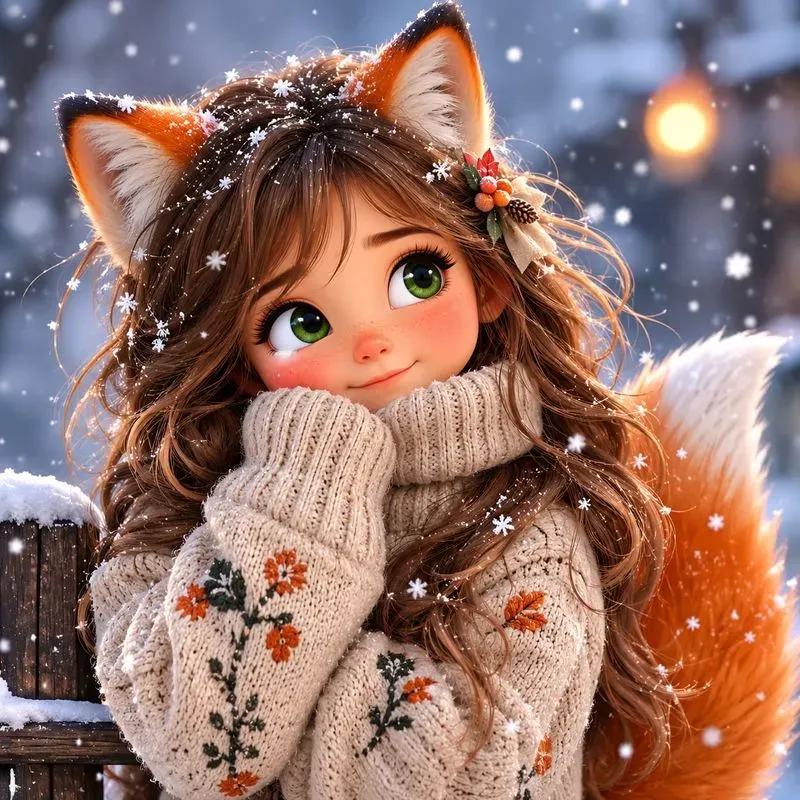 Cozy Winter 3D Character Portraits