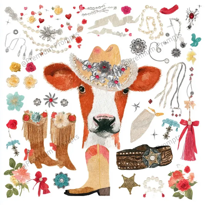 Coquette Cowgirl Animals Backgrounds