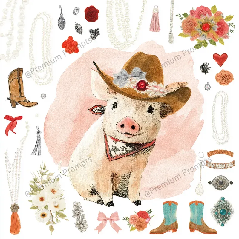 Coquette Cowgirl Animals Backgrounds