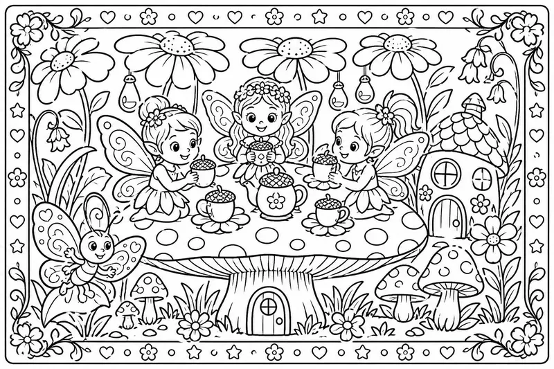 Cozy Coloring Book Page Generator