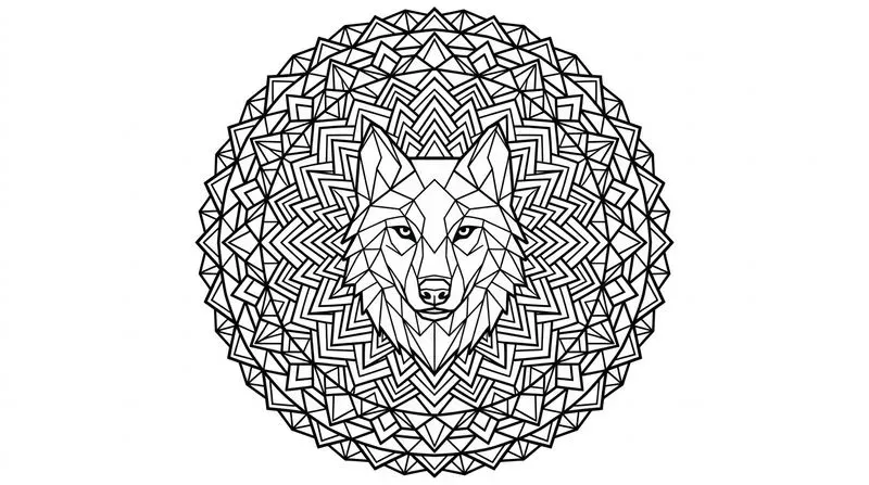 Lowpoly Mandala Art KDP Coloring Books