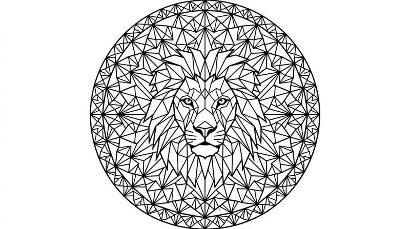 Lowpoly Mandala Art KDP Coloring Books