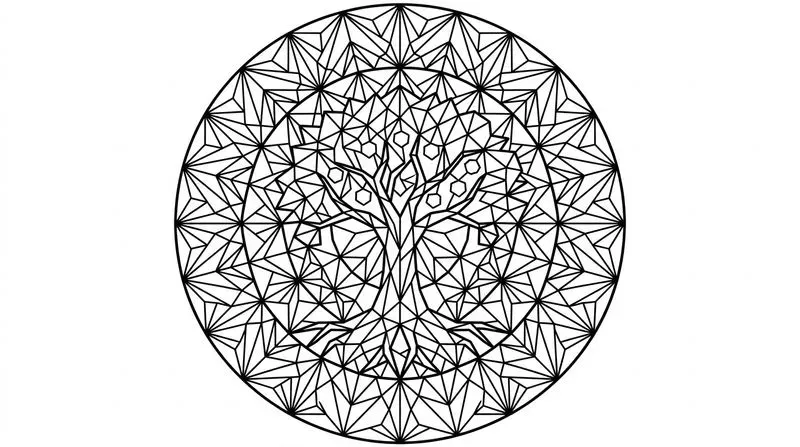 Lowpoly Mandala Art KDP Coloring Books