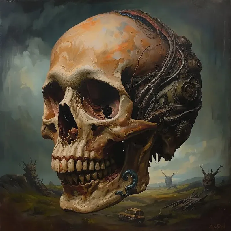 Beksinski Oil Painting Style