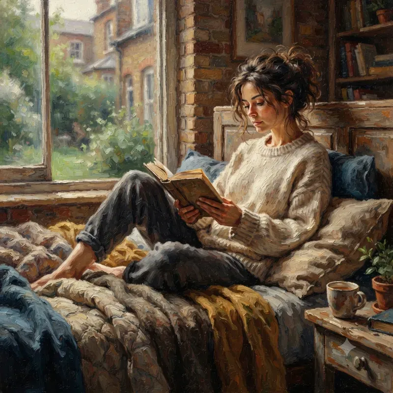 Young Woman Lifestyle Oil Paintings