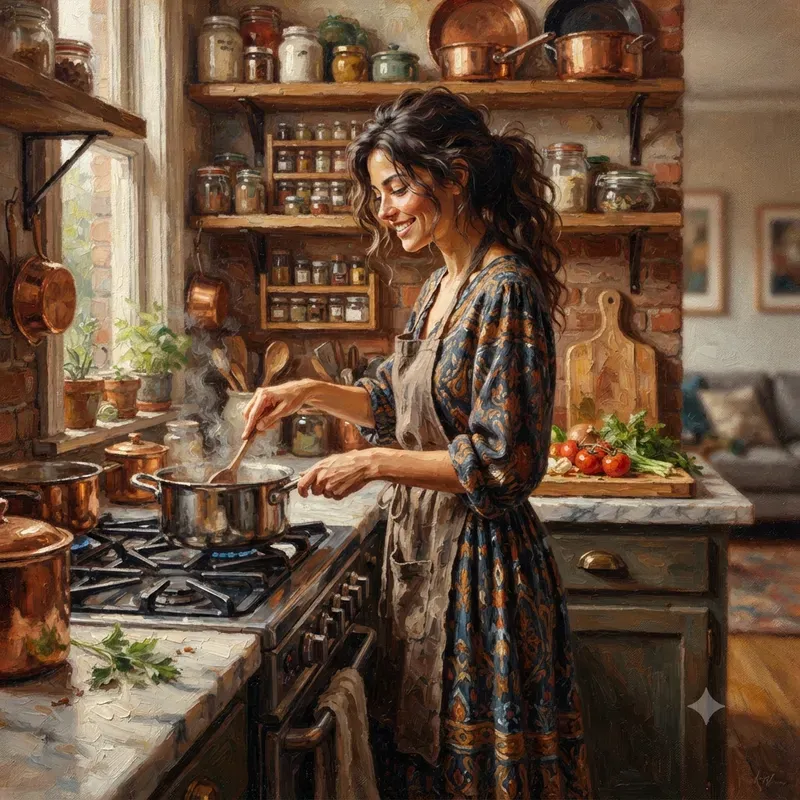 Young Woman Lifestyle Oil Paintings
